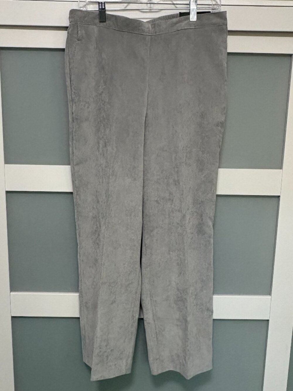 Alfred Dunner Petite Comfort Waist Pull On Gray Corduroy Pants Trousers sz 14P
